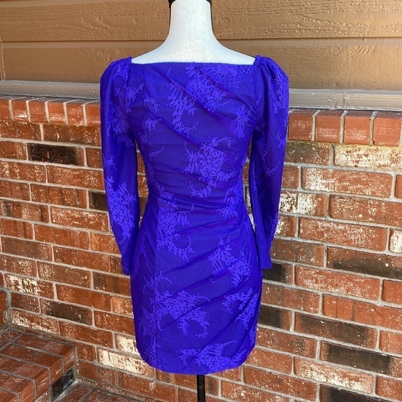 X by NBD Blue Embroidered Lace Overlay Body Con Dress Size XS - Picture 8 of 10